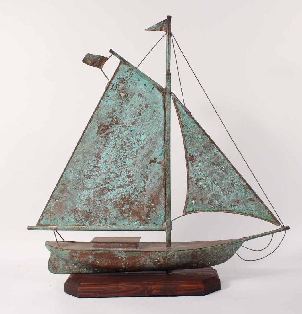 Contemporary Copper Sailboat Weathervane (1 of 3)