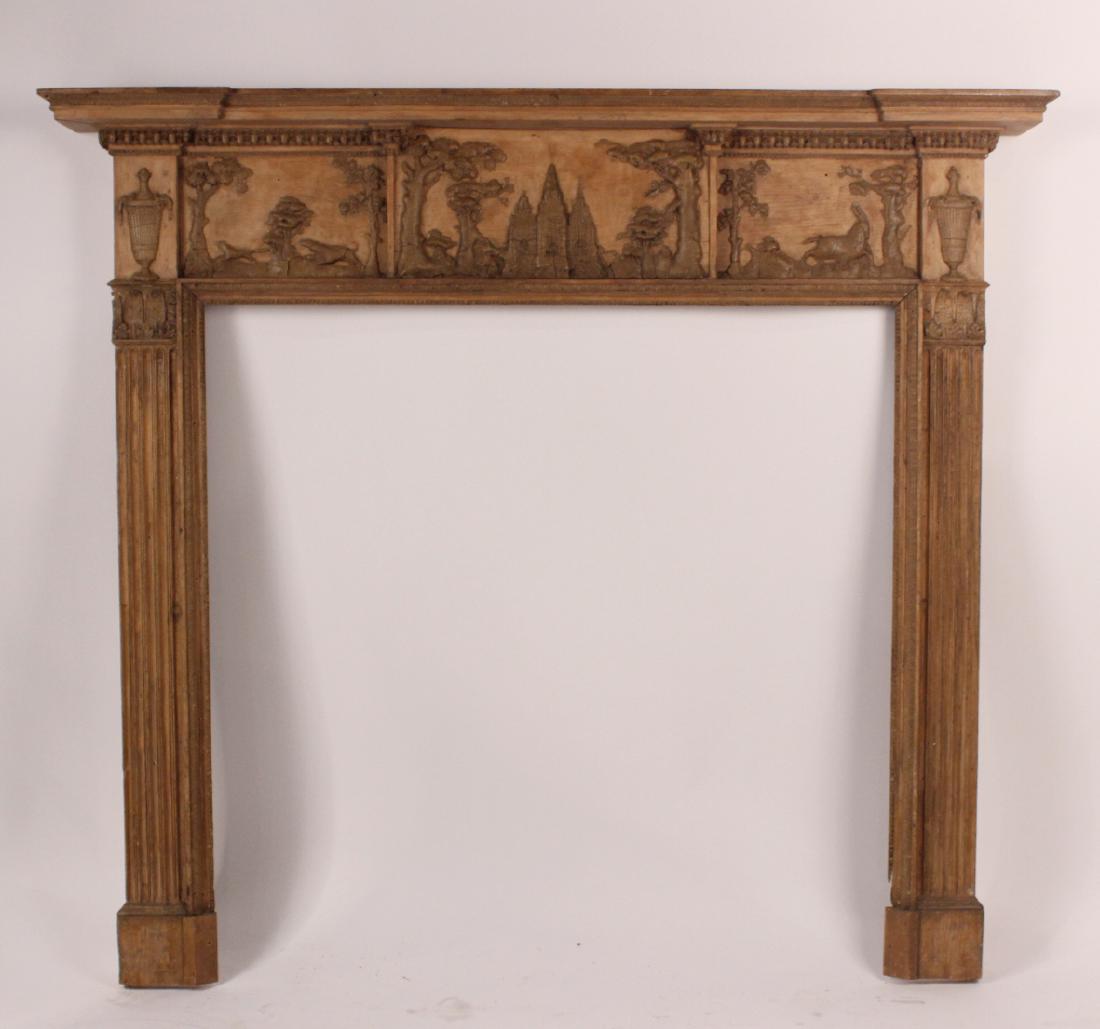 Federal Composition-Decorated Pine Mantel (1 of 7)