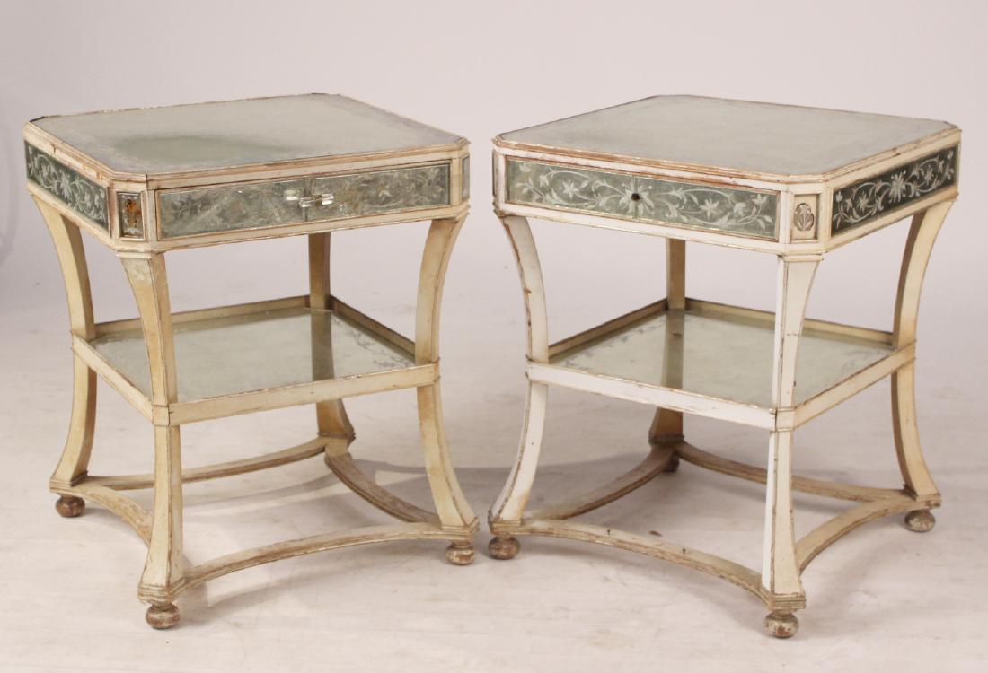 Pair of Neoclassical Style Mirrored End Tables (1 of 5)