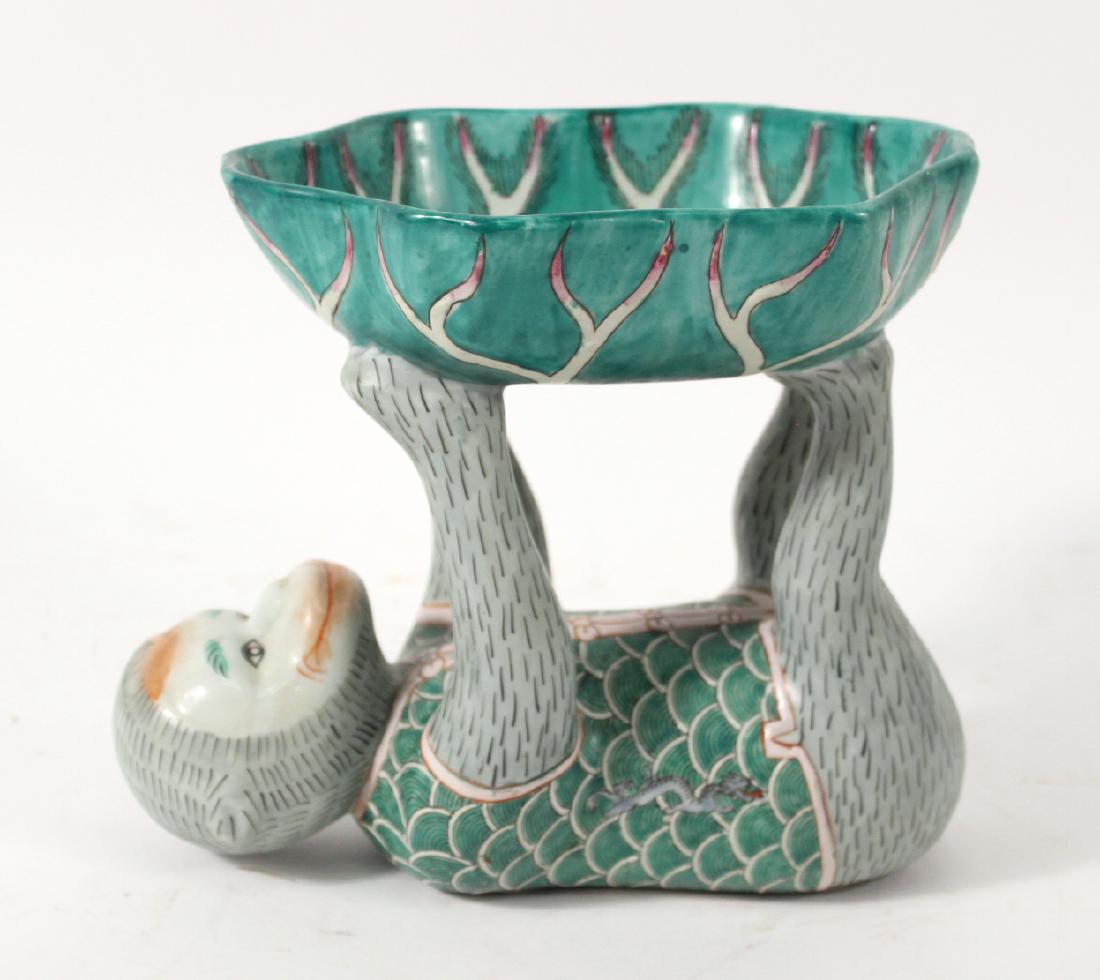 Chinese green Glazed Ceramic Monkey (1 of 5)