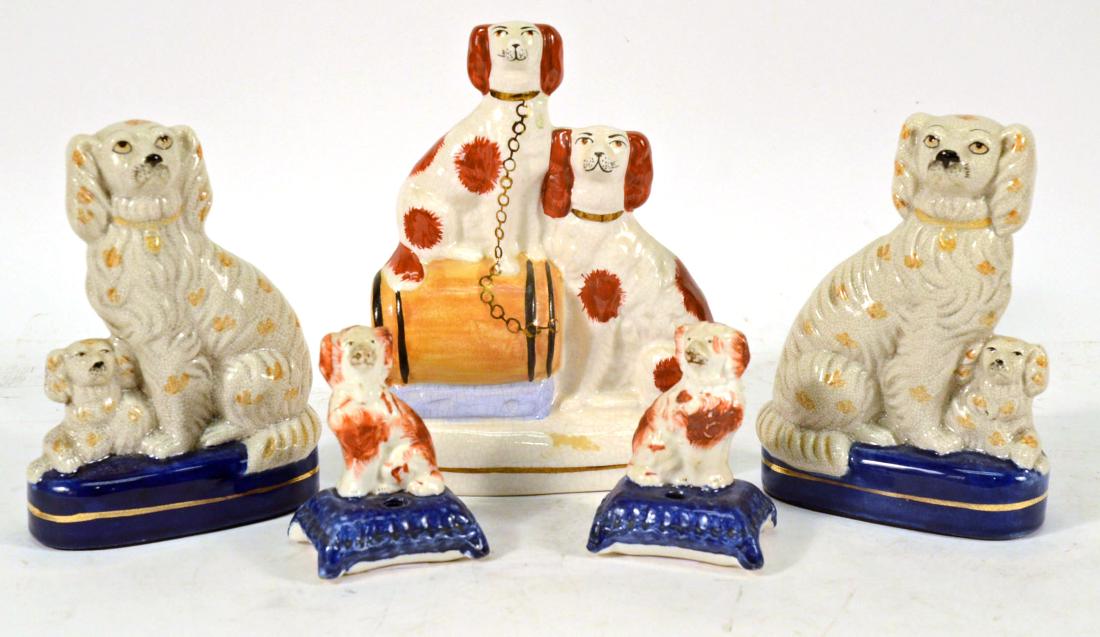 Pair of Miniature Staffordshire Seated Dogs (1 of 12)