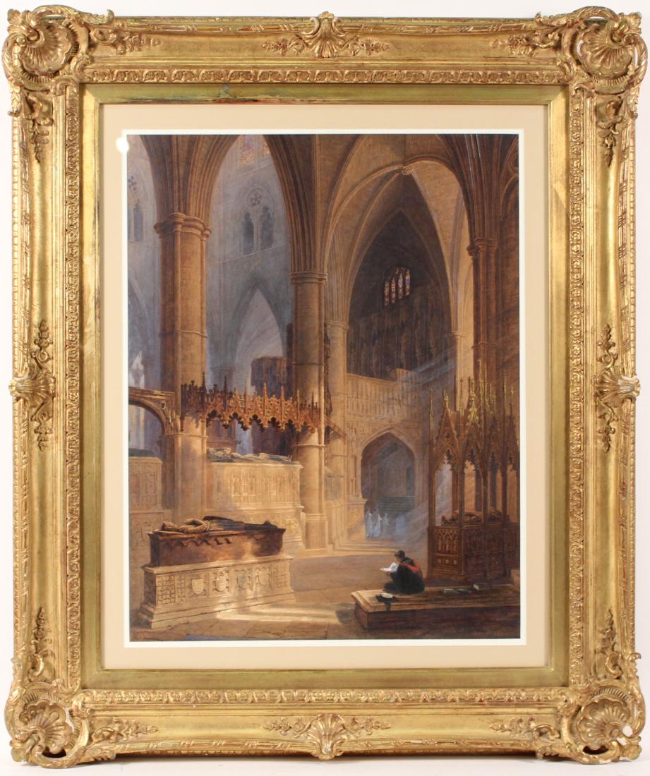 Gouache, Cathedral Interior, Thomas Kearnan (1 of 6)
