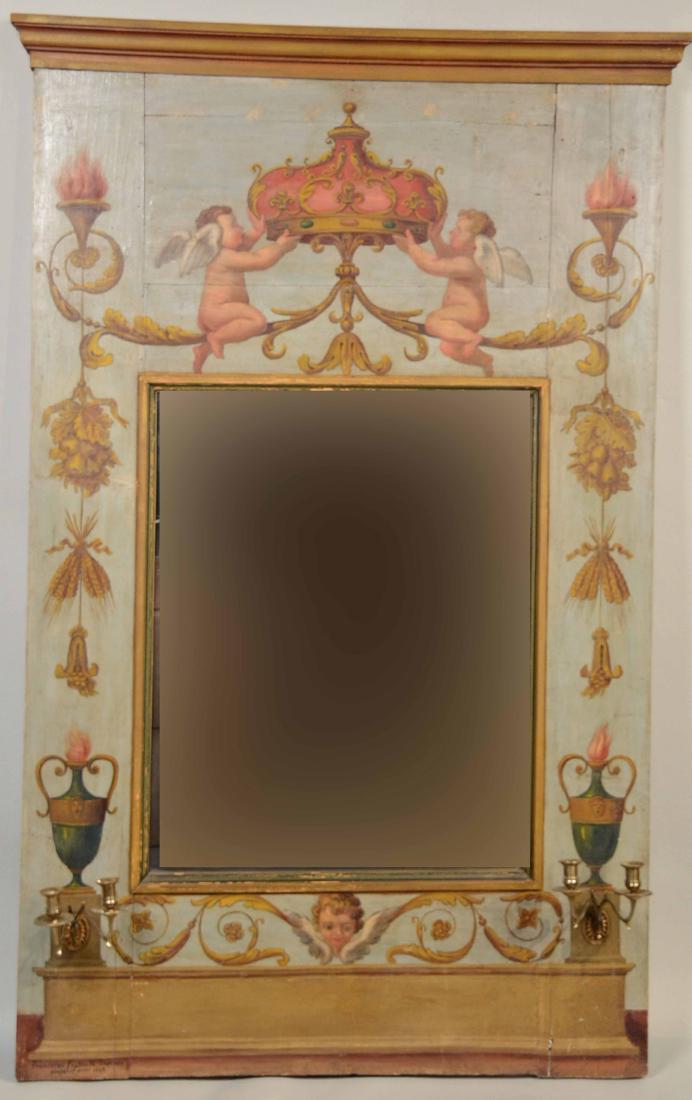 Neoclassical Painted Trumeau Mirror (1 of 7)