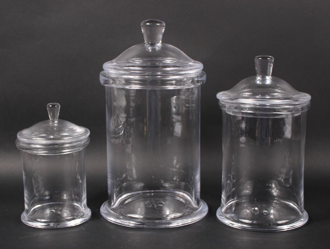 Three Simon Pearce Graduated Glass Cannisters (1 of 4)