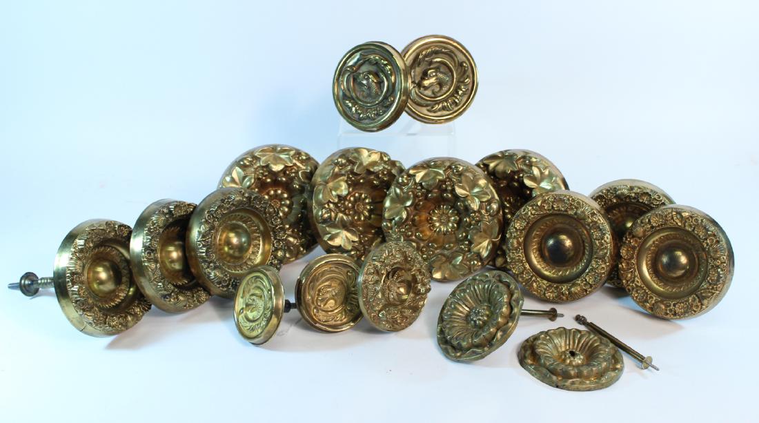 Seventeen Assorted Brass Tie Backs (1 of 6)