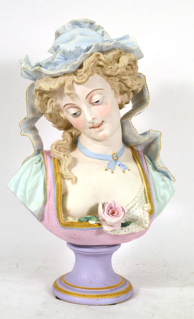 Polychrome Bisque Bust of a Woman (1 of 9)