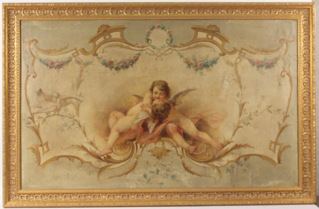 Oil on Canvas on Board, Aubusson Style: French, 19th C. 27 1/2"h x 45" w