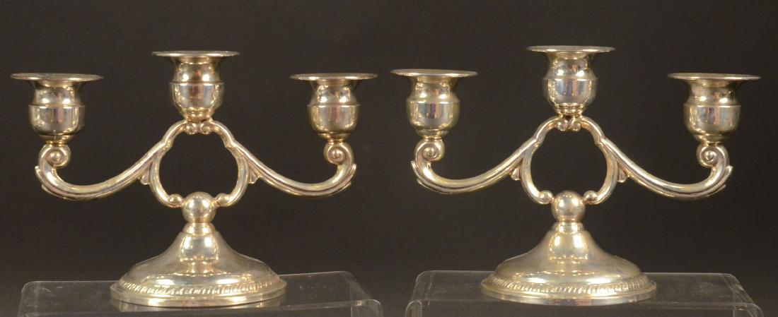Pair of Sterling Three-light Candelabra (1 of 4)