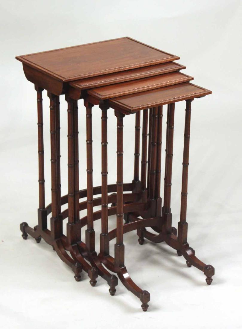 Set of Four Regency Mahogany Nesting Tables (1 of 8)