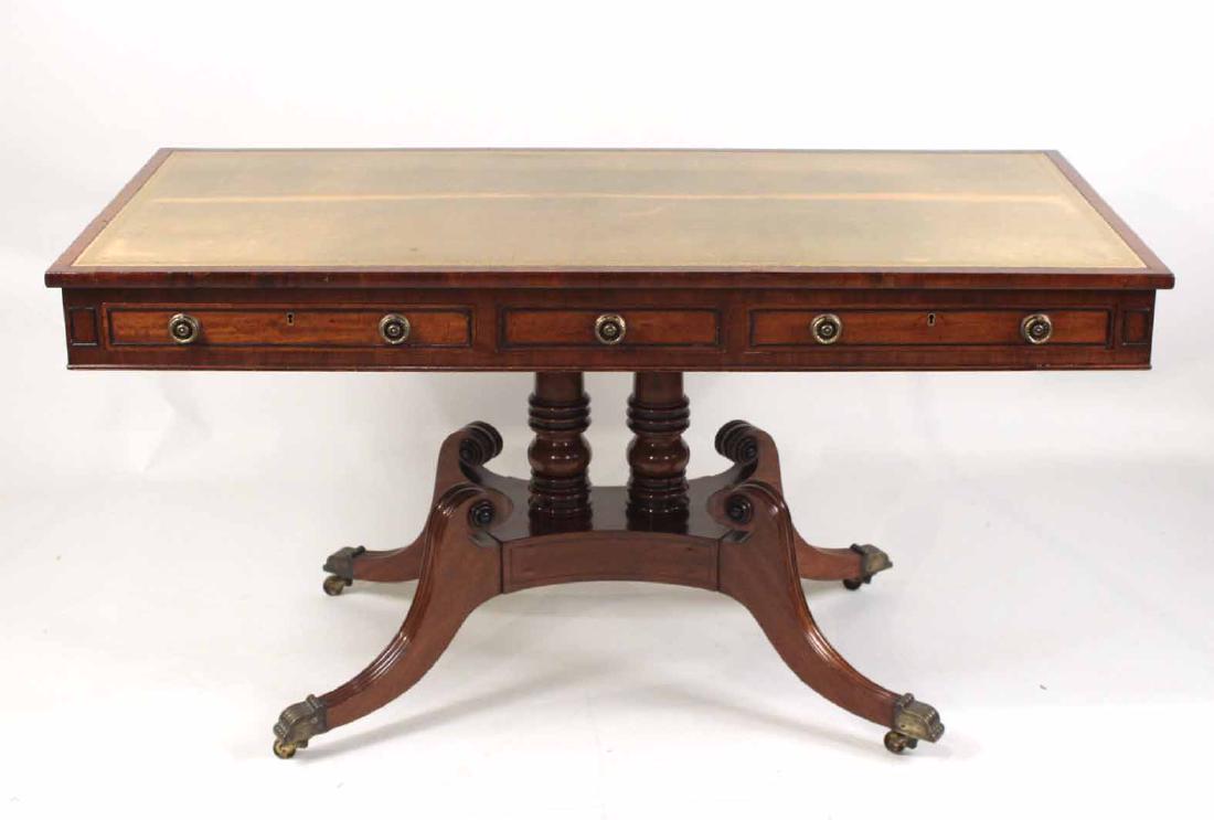 Regency Leather-Inset Mahogany Writing Table (1 of 10)