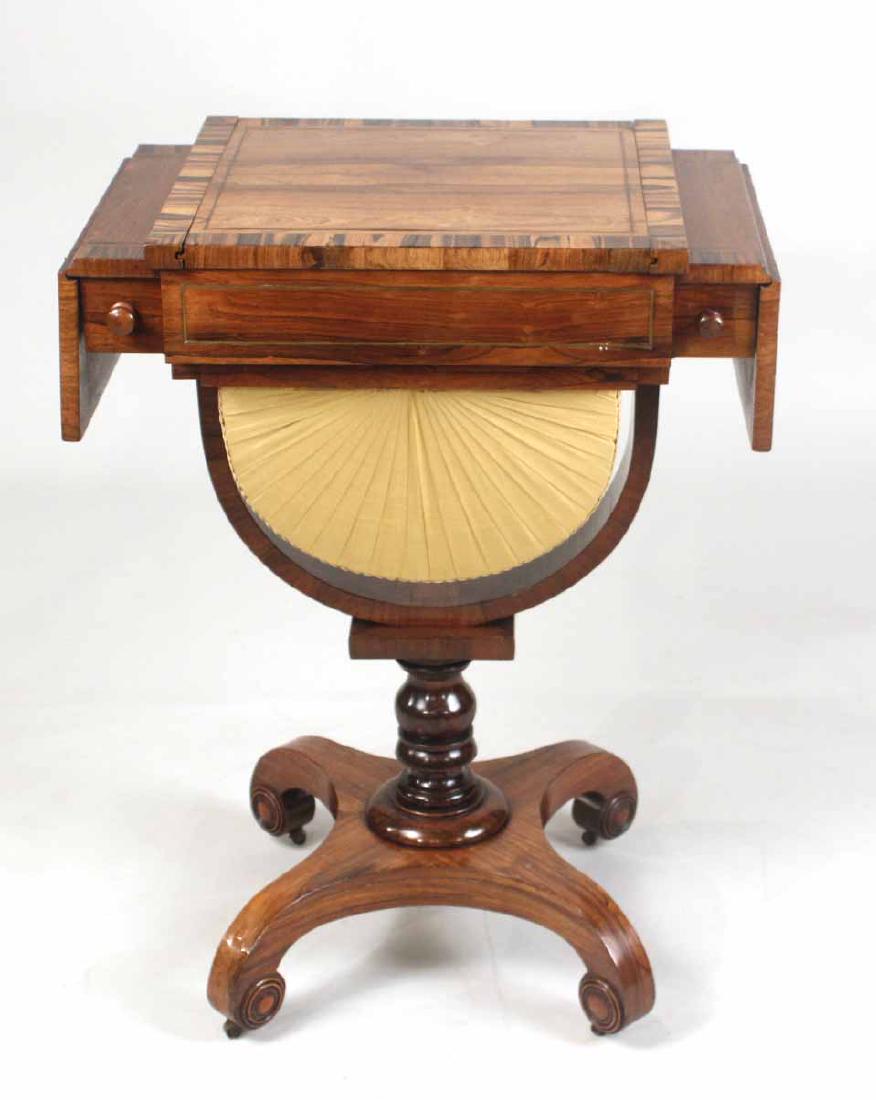 Regency Brass-Inlaid Rosewood Work Table (1 of 10)