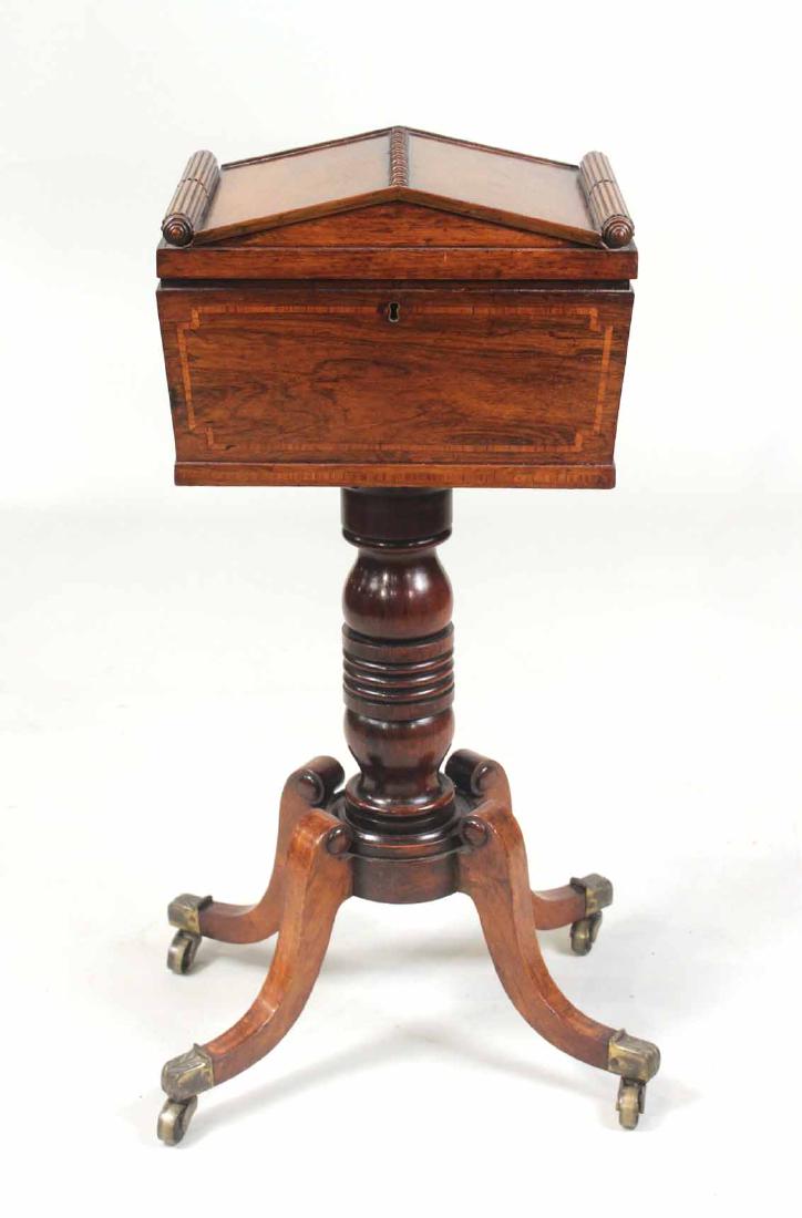 Regency Satinwood Inlaid Mahogany Teapoy (1 of 7)