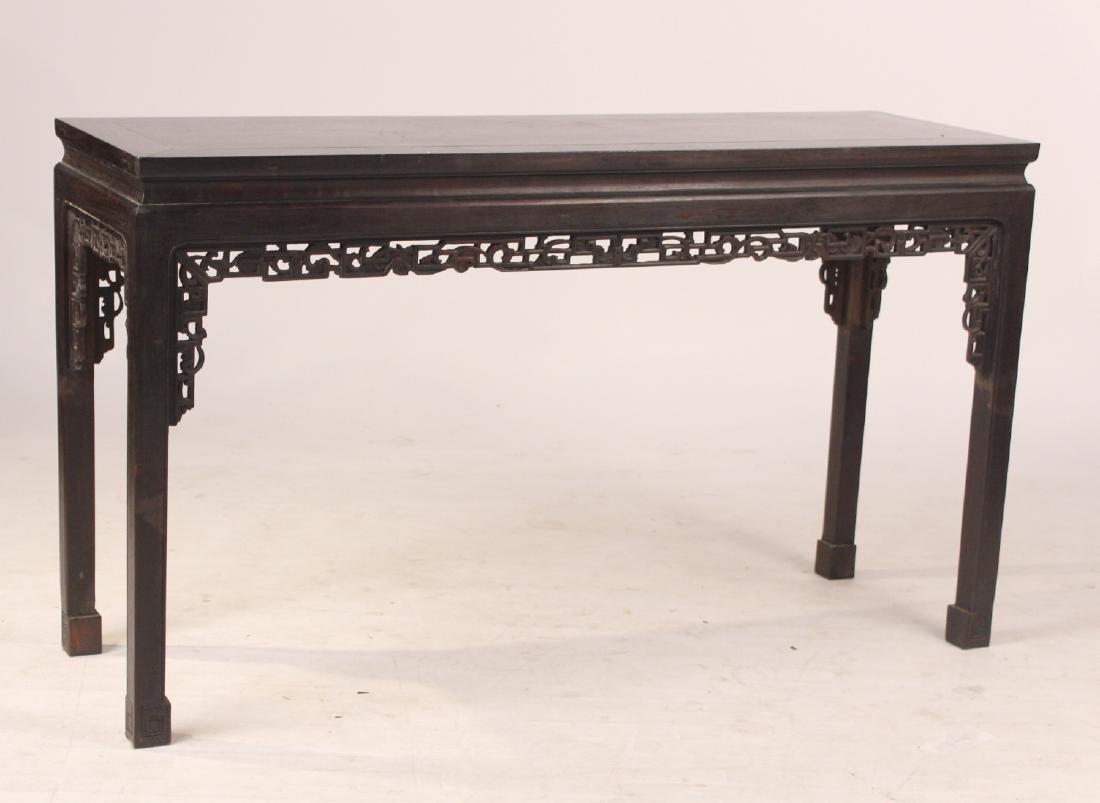 Modern Carved Hardwood Painter's Table: Asian, 20th C. 32" x 4' 7"w x 17 1/2"d