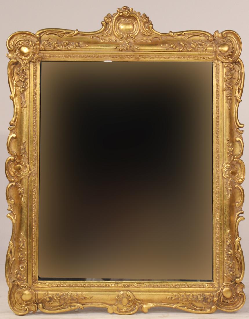 Rococo Style Giltwood Mirror: Continental Taste, 20th C> 4"h x 36" w
