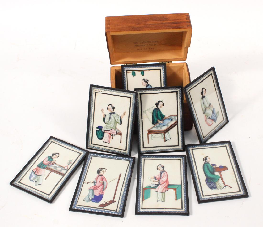 Eight Chinese Framed Figures on Paper (1 of 6)