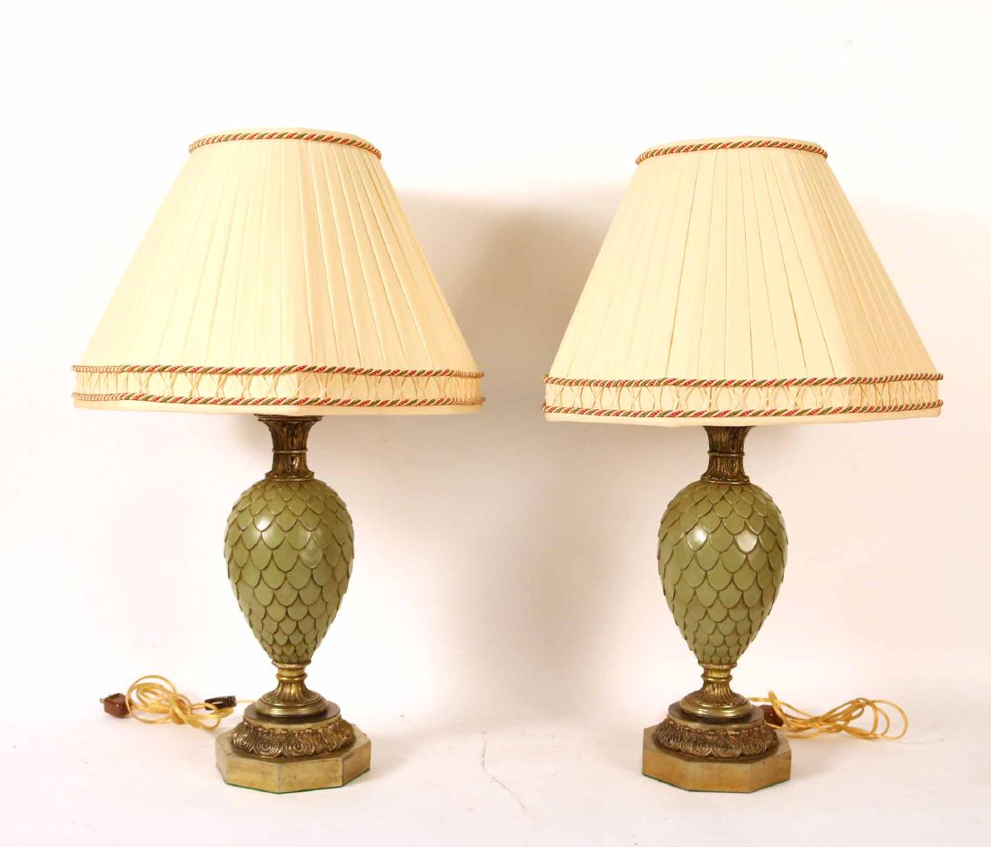 Pair of Bronze Style Table Lamps (1 of 9)