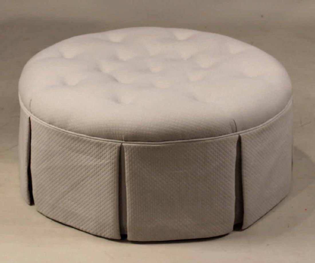 Contemporary Tufted and Upholstered Ottoman (1 of 4)