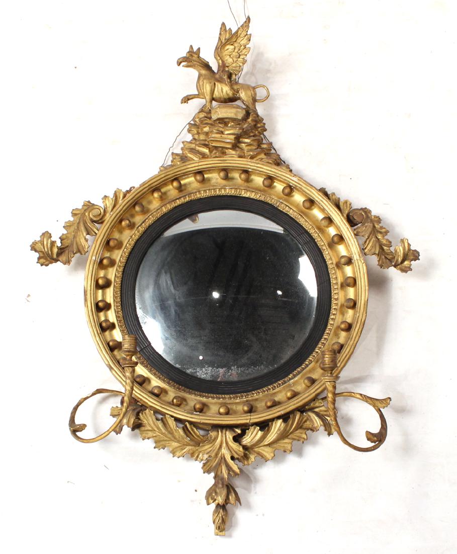 George II Giltwood Convex Looking Glass (1 of 5)