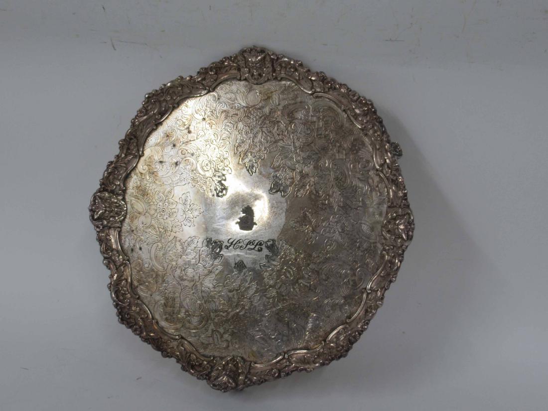 English silver plated serving tray (1 of 4)