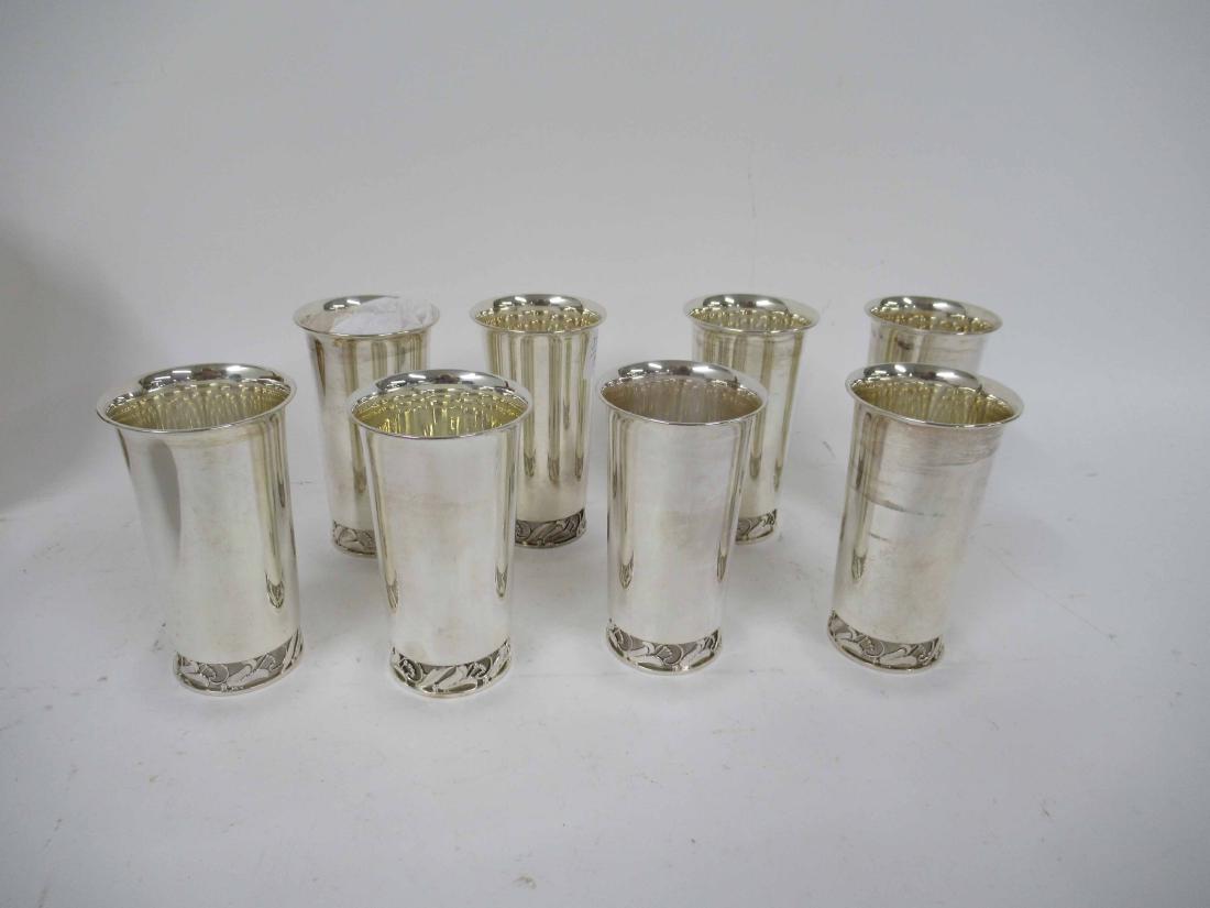 Eight Georg Jensen style 950 sterling cups (1 of 5)