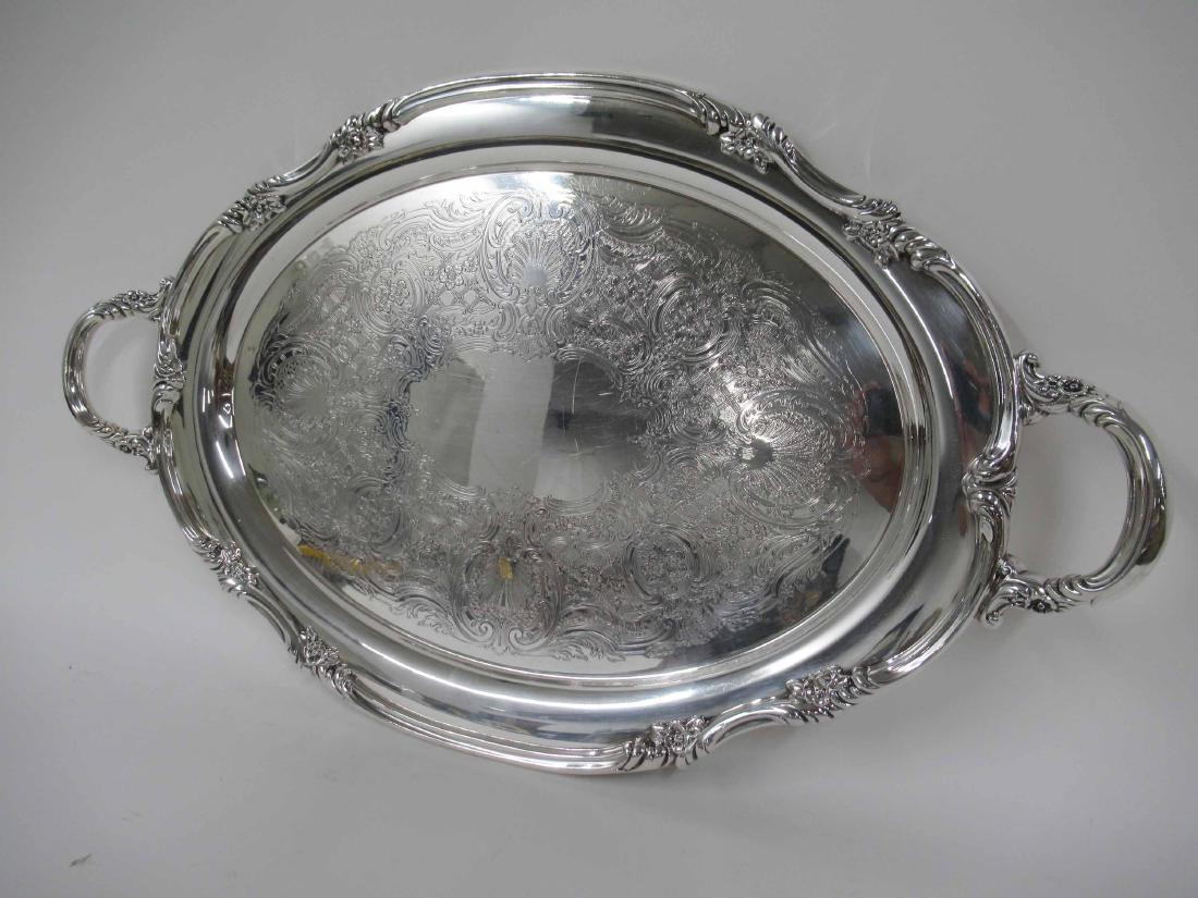 Reed and Barton Silver plated serving tray (1 of 5)