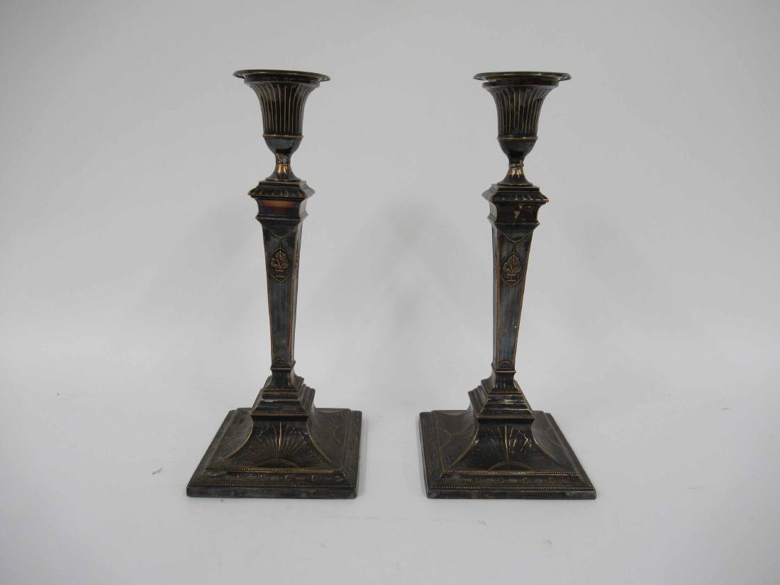PAIR OF SILVER PLATED CANDLESTICKS (1 of 5)