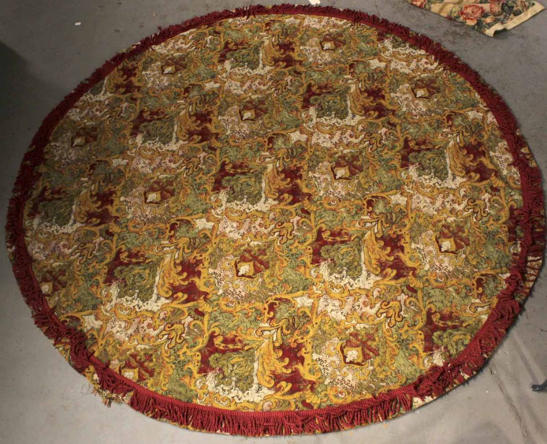 Red and Yellow Circular Table Topper: 20th C. 9'4"dia. Property from the Collection of Phillips Hathaway, Ragamont House, Salisbury, CT.