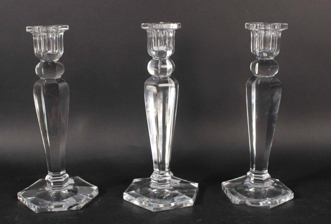 Three Baccarat Crystal Candlesticks (1 of 10)