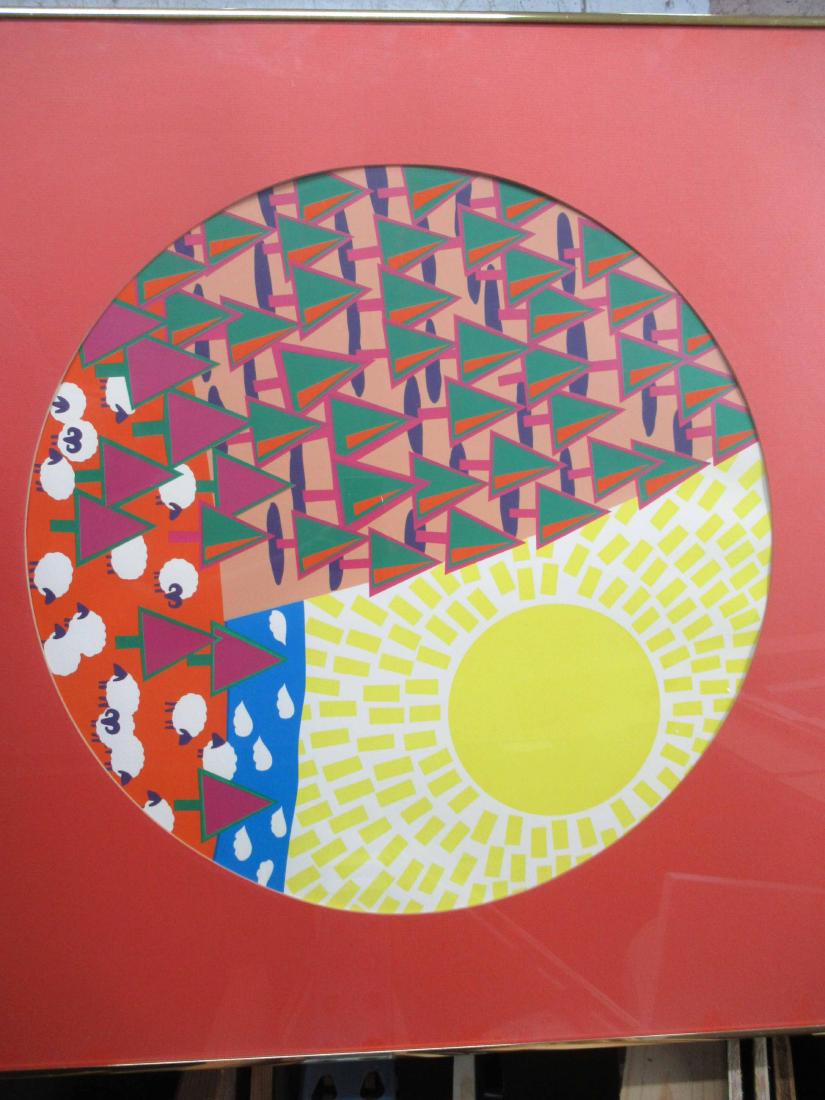 Modern colored lithograph (1 of 3)