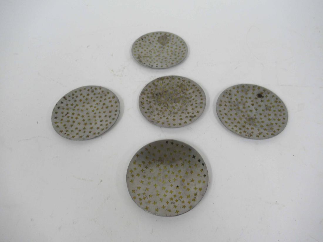 Five Los Castillo small plates: With all over star motif. each 4 1/2" dia