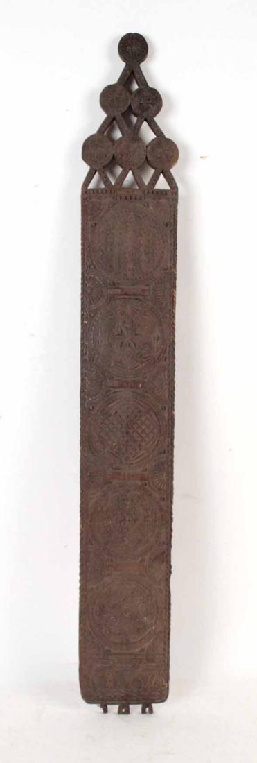 Scandinavian Chip Carving: 18thC. 39 1/2"h By descent from the Estate of Robert Weeks DeForest and Emily Johnston DeForest.