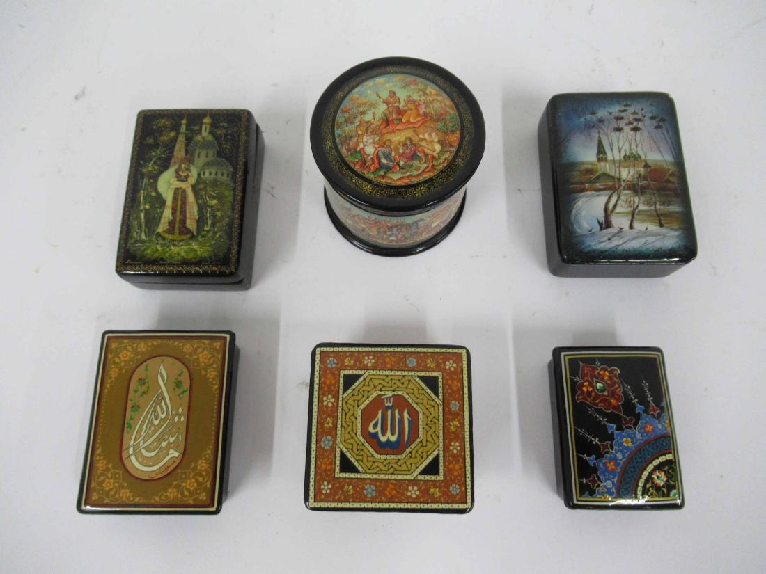 Six Russian lacquered boxes (1 of 8)