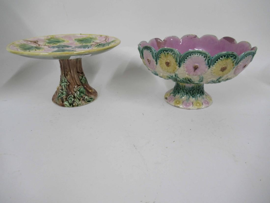 Majolica footed compote (1 of 5)