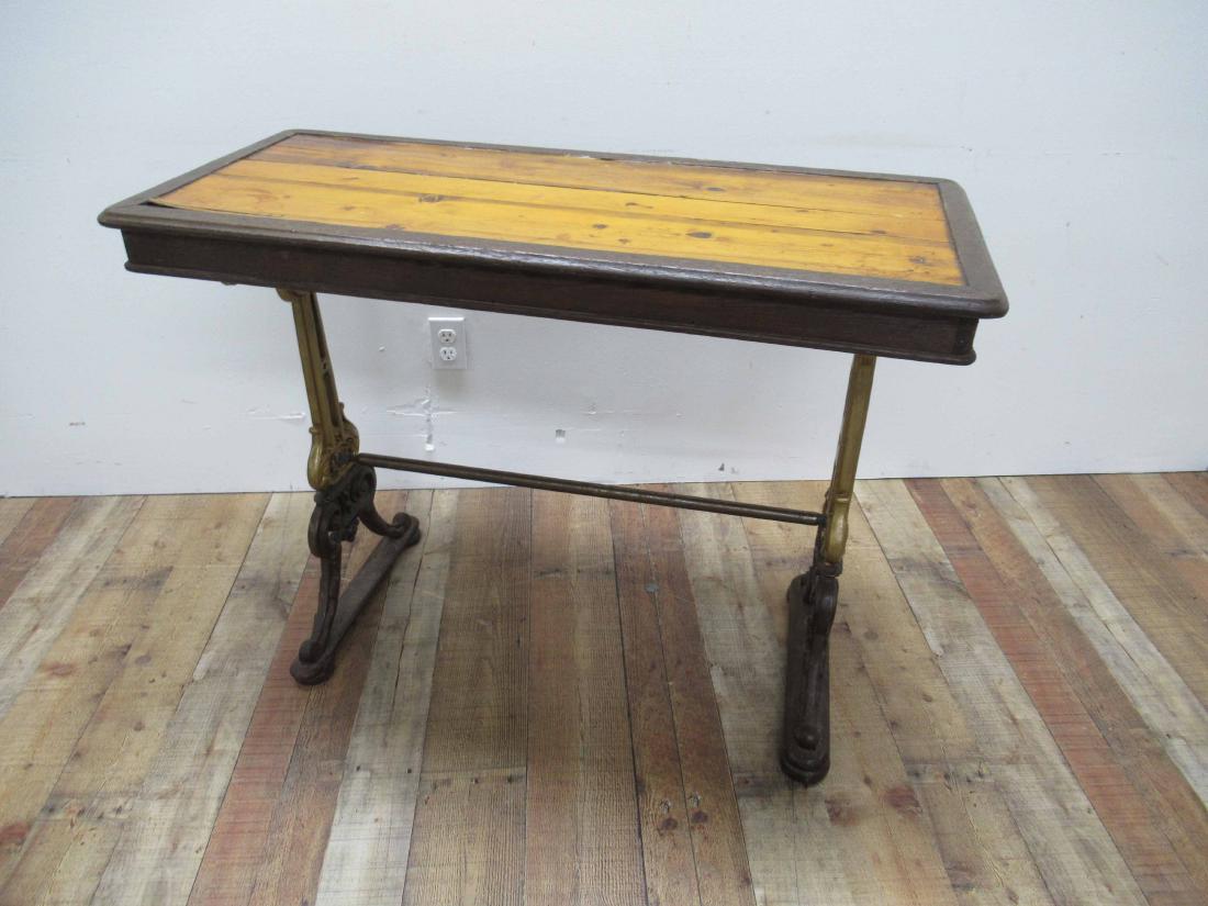 Cast-Iron Base and Pine Top Table (1 of 5)