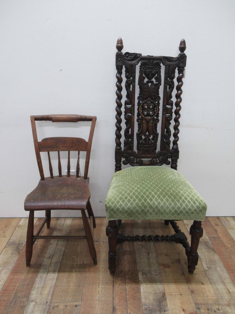 Jacobean Style Oak and Beechwood Side Chair (1 of 8)