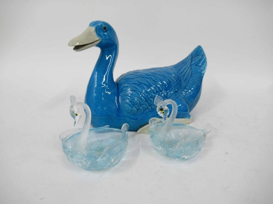 Turquoise Glazed Ceramic Duck (1 of 6)