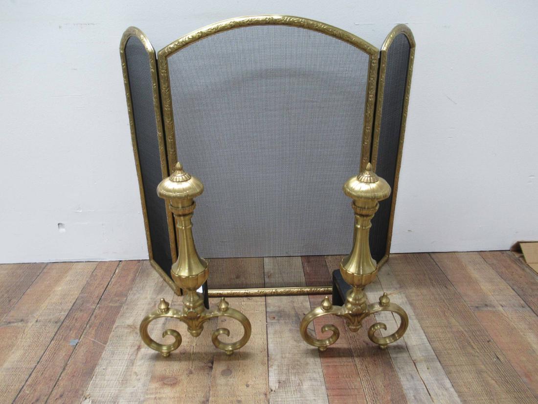 Pair of brass Andirons (1 of 4)