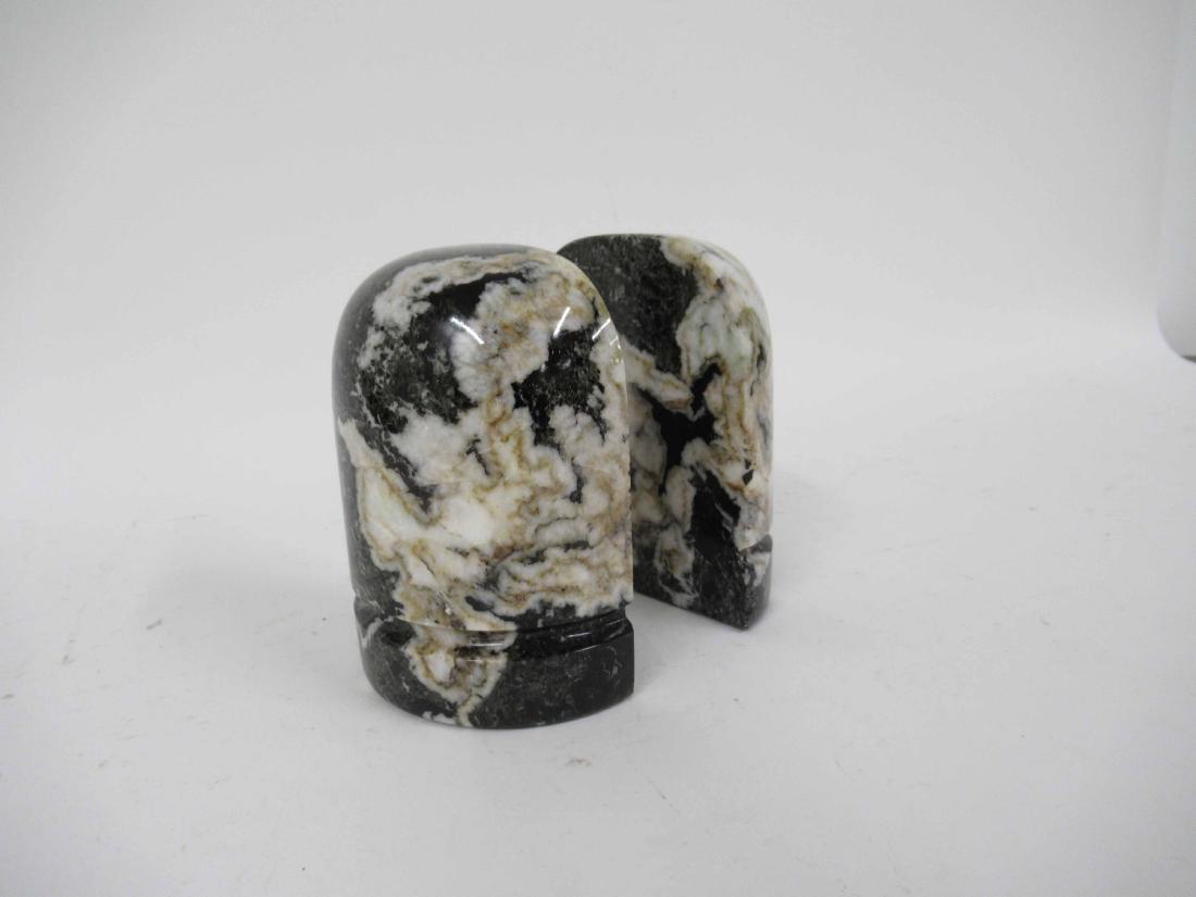 PAIR OF MARBLE BOOKENDS (1 of 3)