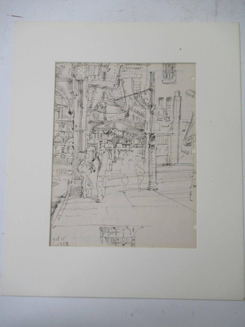 Original ink drawing attributed Reginald Marsh (1 of 5)