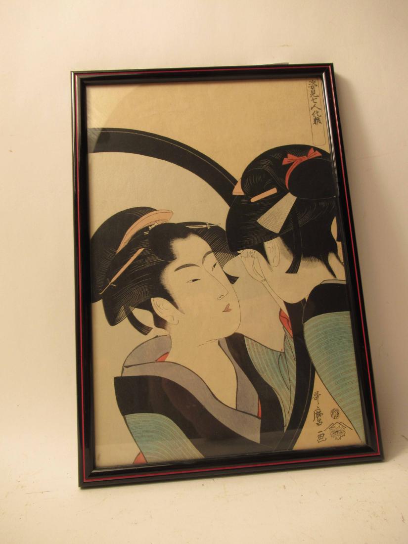 Oriental woodblock print, Utamaro (1 of 3)