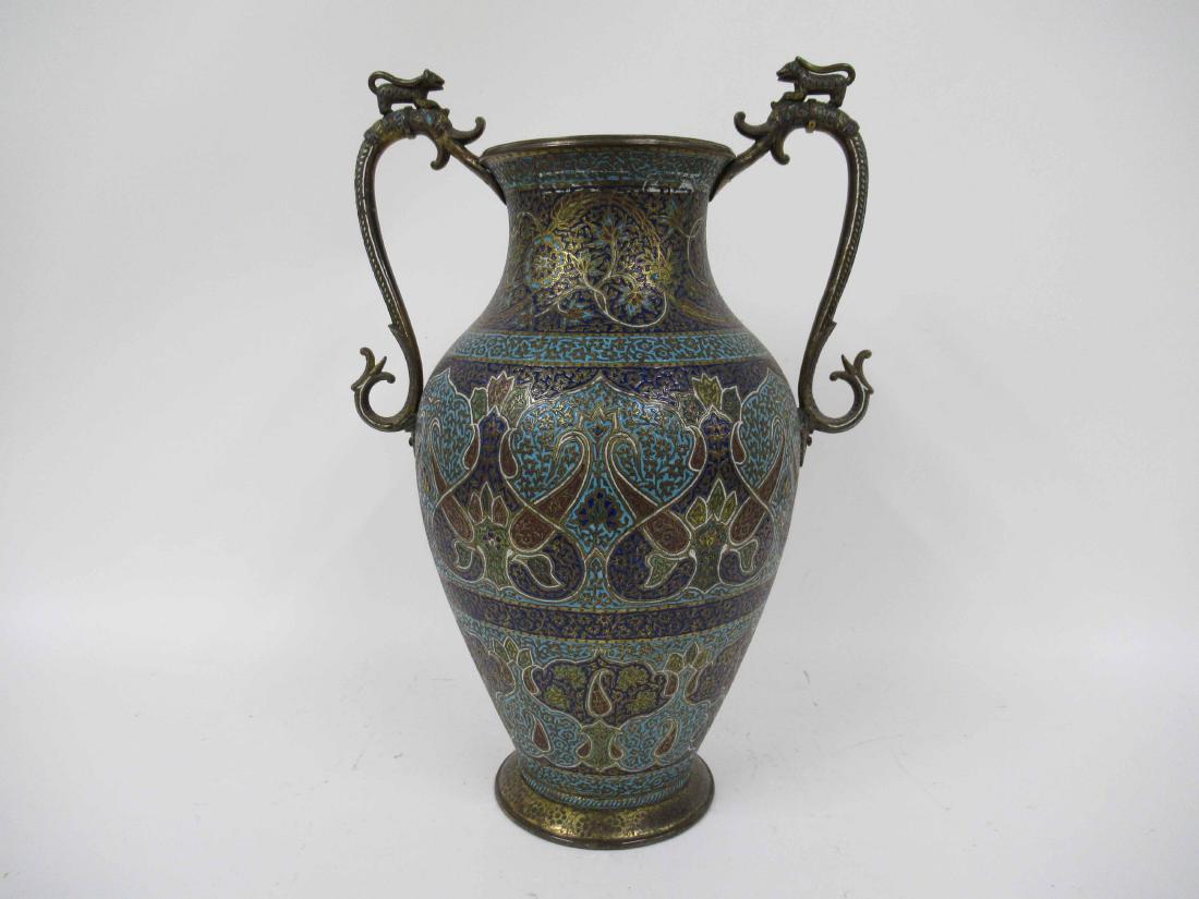 Cloissone Gilt-Bronze Double-Handled Vase (1 of 6)