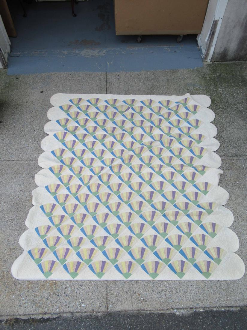 Vintage hand cotton stitched quilt (1 of 4)