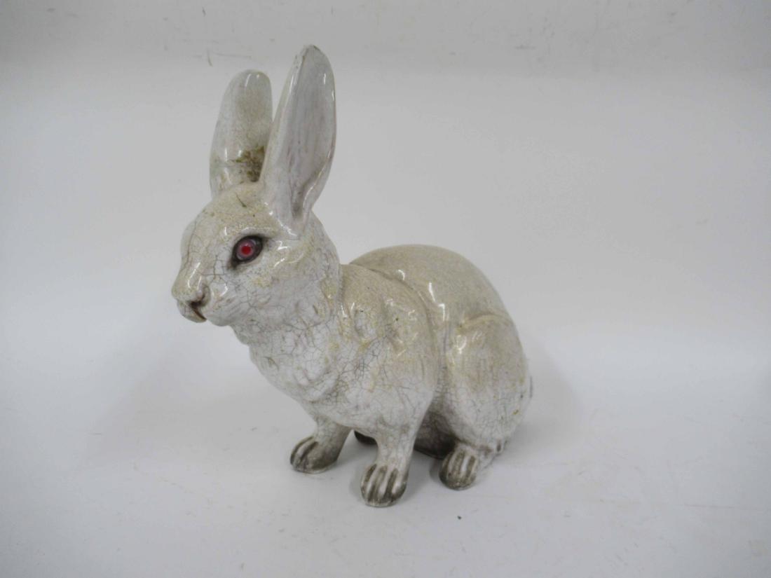 Earthenware art pottery rabbit (1 of 5)