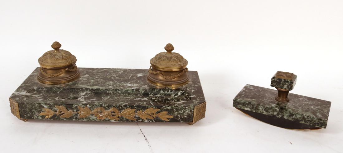 Bronze Ormolu Mounted Marble Desk Set (1 of 10)