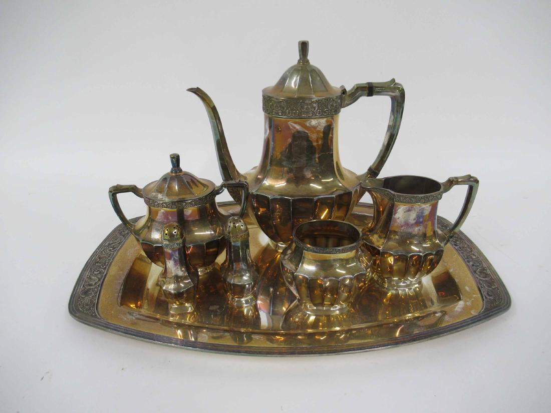 SIX PIECE CORONATION SILVERPLATE TEA SERVICE (1 of 4)