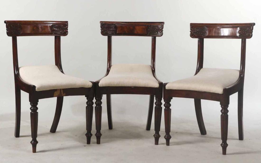 Three Regency Carved Mahogany Dining Chairs (1 of 7)