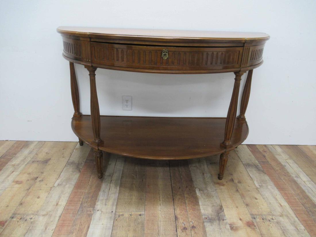 Louis XVI Style Figured Walnut Demi-Lune Server (1 of 6)