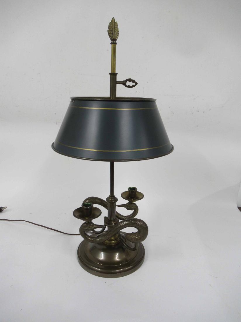 Brass swan form Bouillotte lamp (1 of 4)