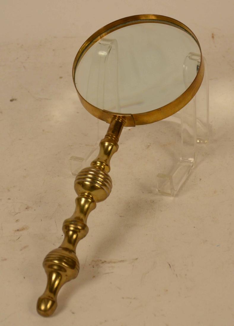 Cast Brass Handled magnifying Glass: Modern, 20th c. 12"l