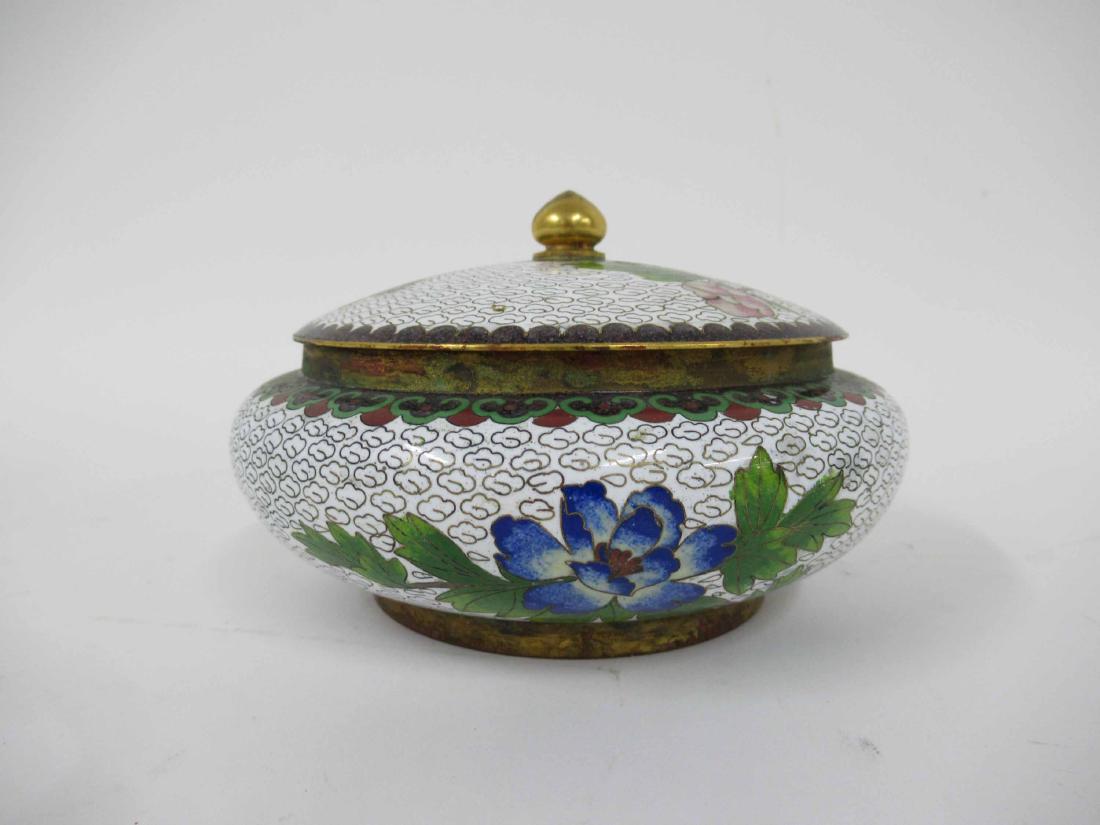 ORIENTAL CLOISONNE COVERED JAR (1 of 5)